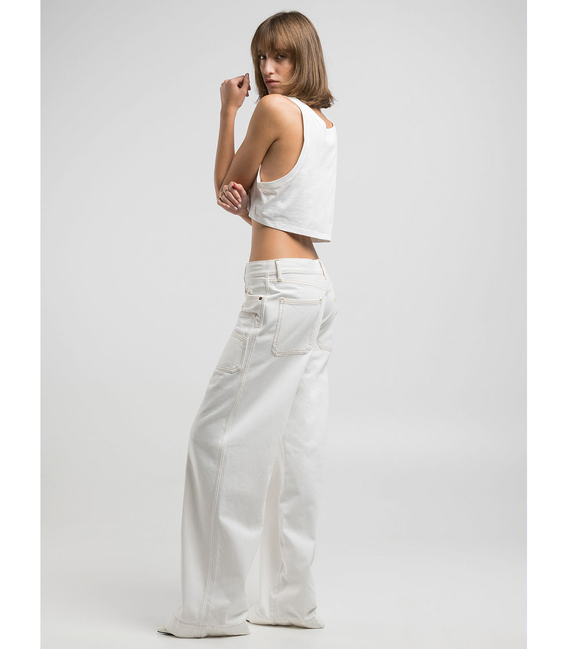 リラックスフィットフロントポケットリサイクルデニム 詳細画像 ホワイト 7